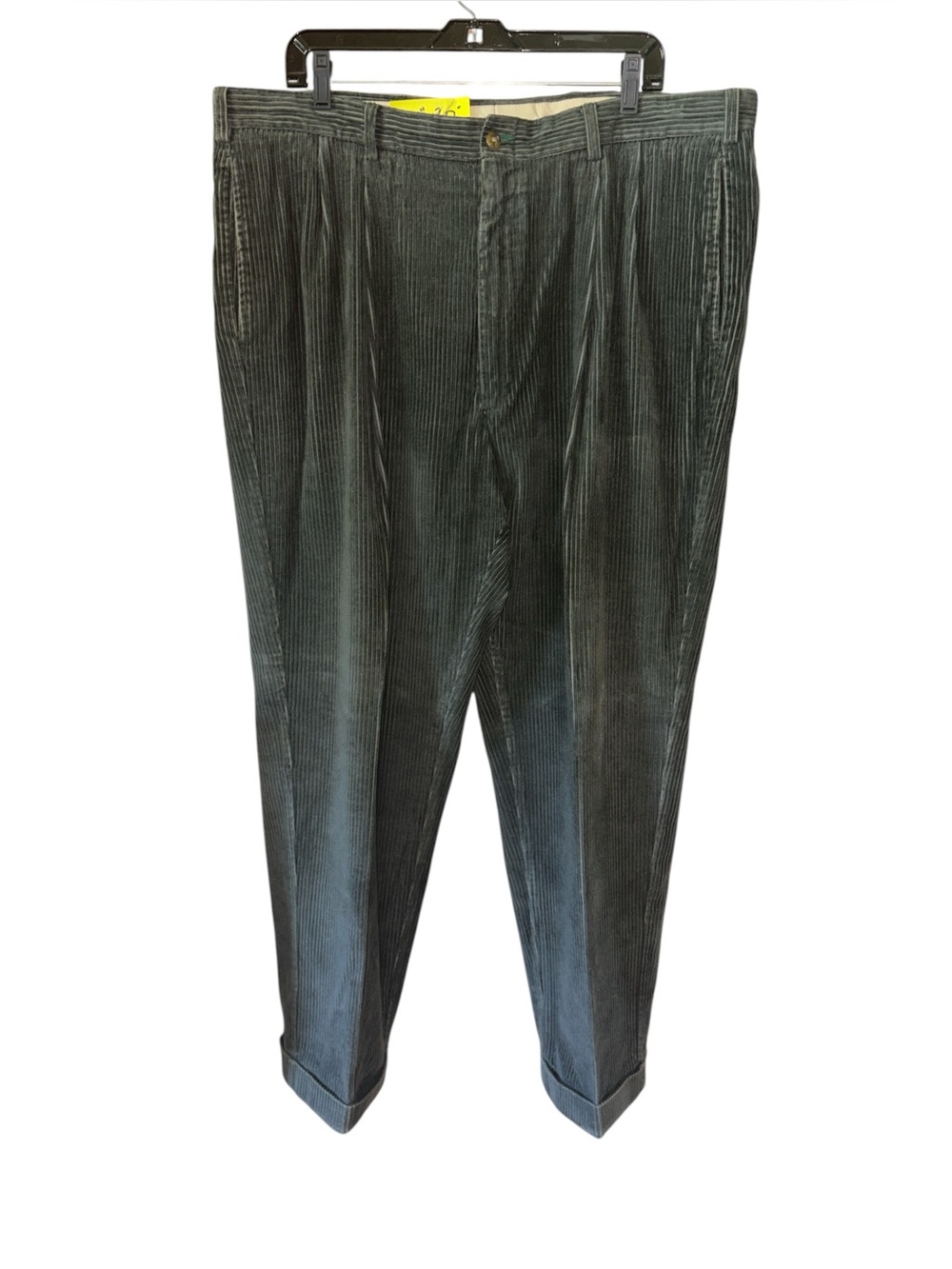 Tommy Hilfiger Green Corduroy Pleated Pants vintage 40x30